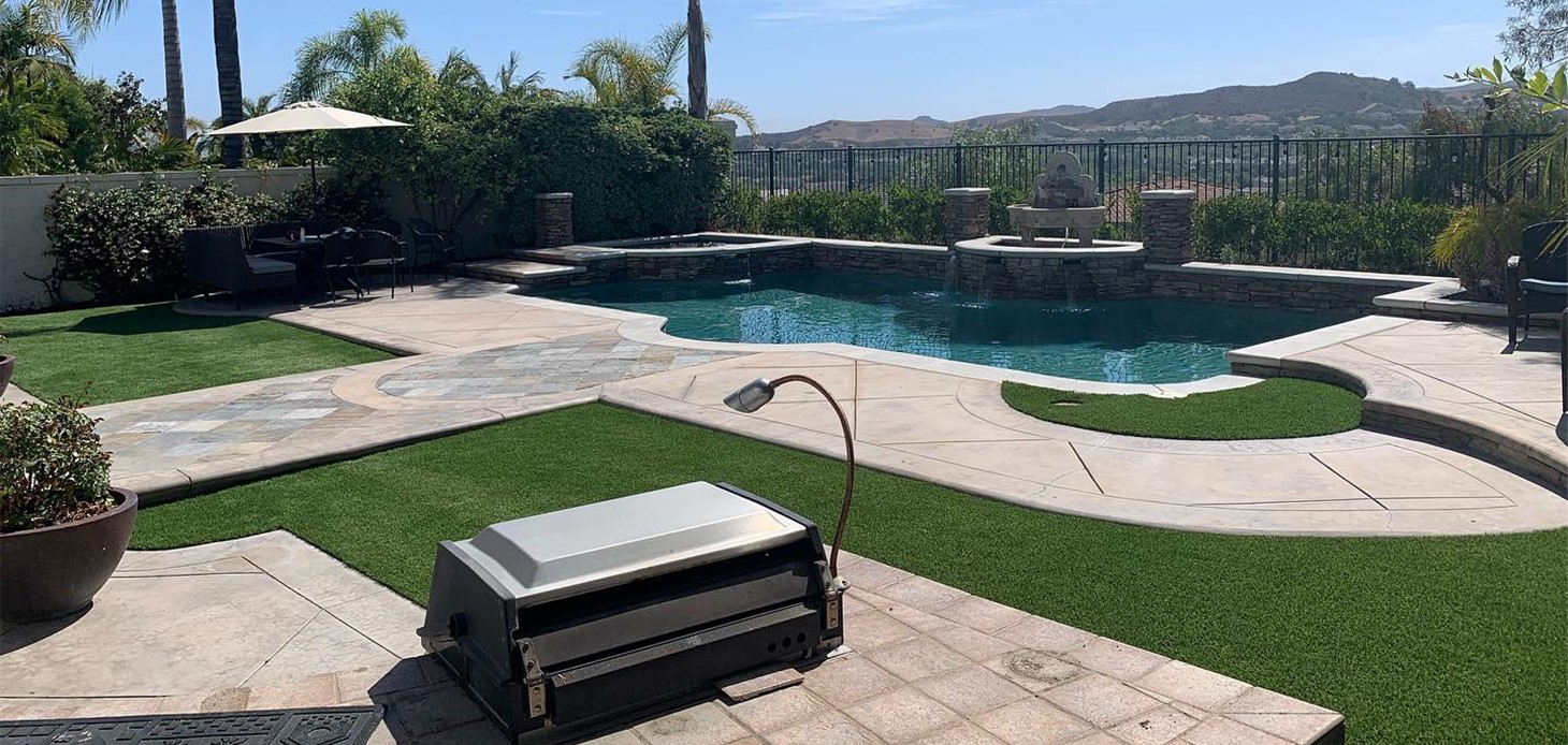 Artificial Grass Around Pool, Green-R Turf of Coachella Valley