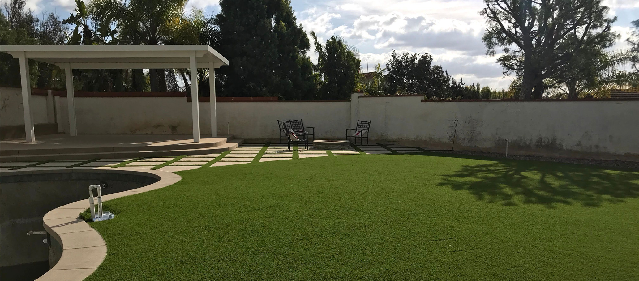 Artificial Grass Around Pool, Green-R Turf of Coachella Valley